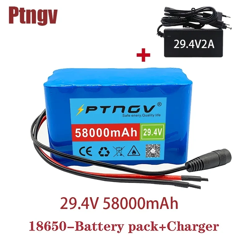 

24V 58Ah 7s3p 18650 battery lithium battery 24v 58000mAh electric bicycle moped electric lithium ion Battery pack + 2A Charger
