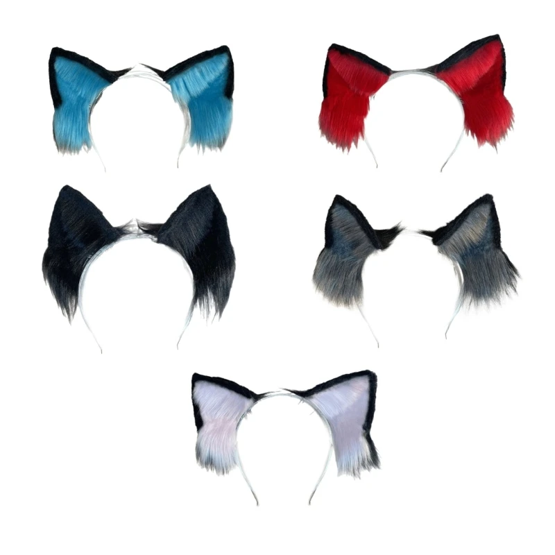 

Handmade Anime Cosplay Props Wolf-Ears Halloween Party Role Playing Headband