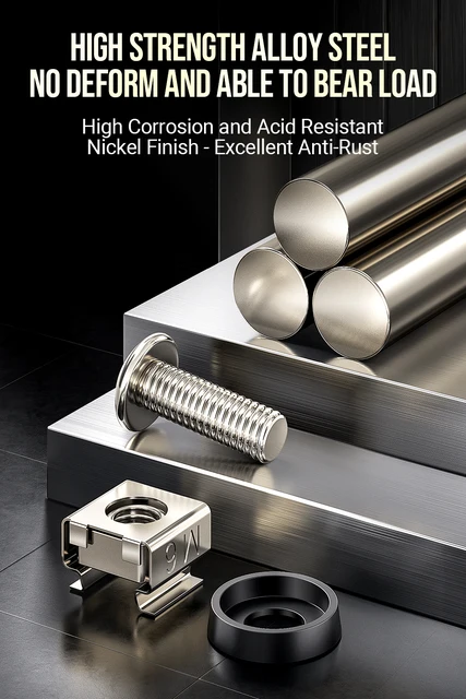 Kit Dadi A Gabbia M6 X 16mm Per Rack Server | Confezione Da 50 Pezzi - Foto 8