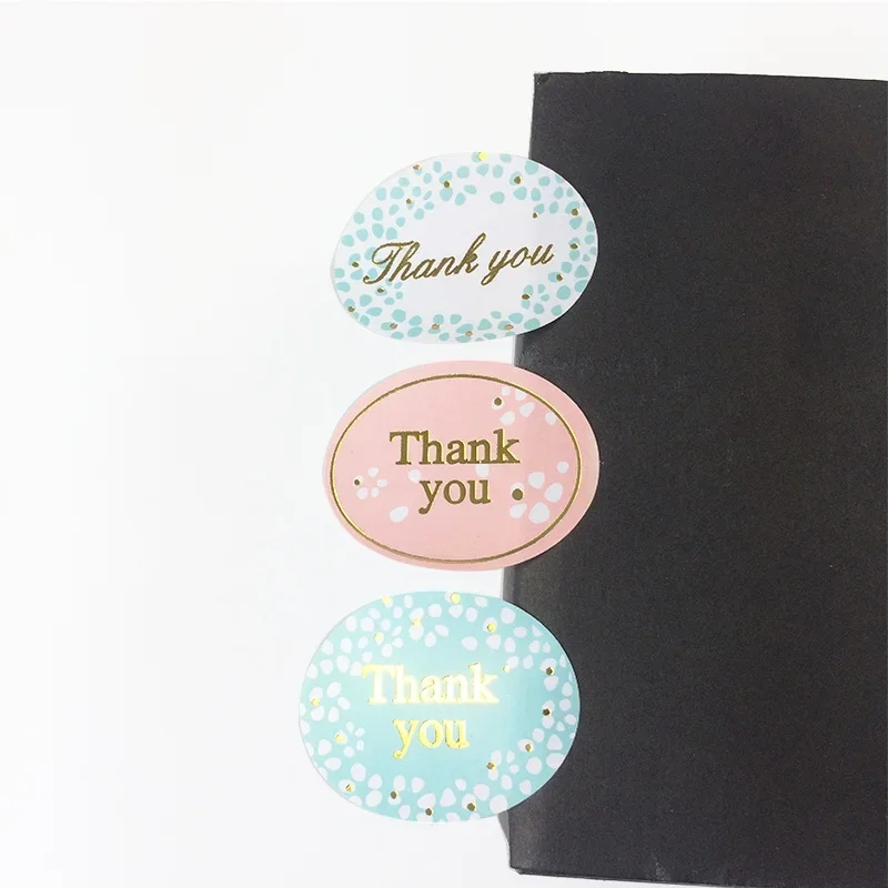 120 Pcs/lot Gold-plated 'Thank you' Sealing Label Vintage floret Scrapbooking DIY Gifts Posted Baking Wedding Decoration sticker