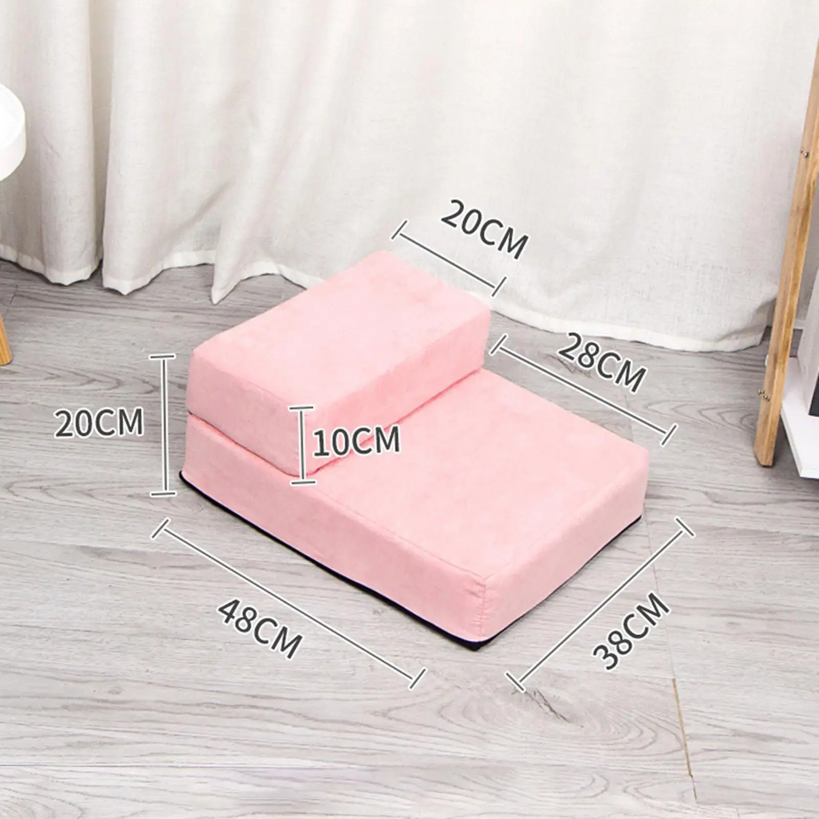 Dog Stairs with Washable Cover Staircase Ladder for High Bed and Couch Soft Pet Climbing Steps Pet Stairs for Small Dogs