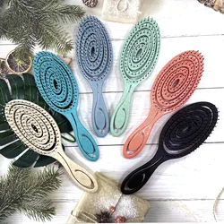 Biodegradable Detangling Hairbrush Soft Spiral Vent Wet Brush Lightly Pull Hair Loss Eco Friendly Antistatic Massage Hair Brush