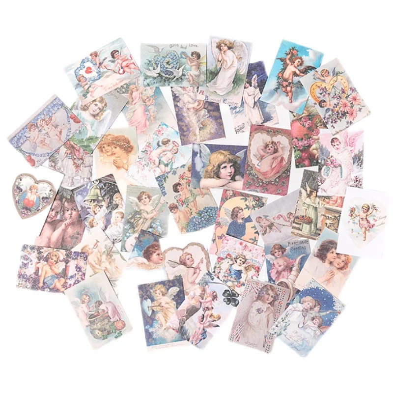 100PCS Vintage Fairy Tale Girl Material Paper DIY Scrapbook Base Collage TAG. Wall Gift Packaging Decoration Mini Material Book