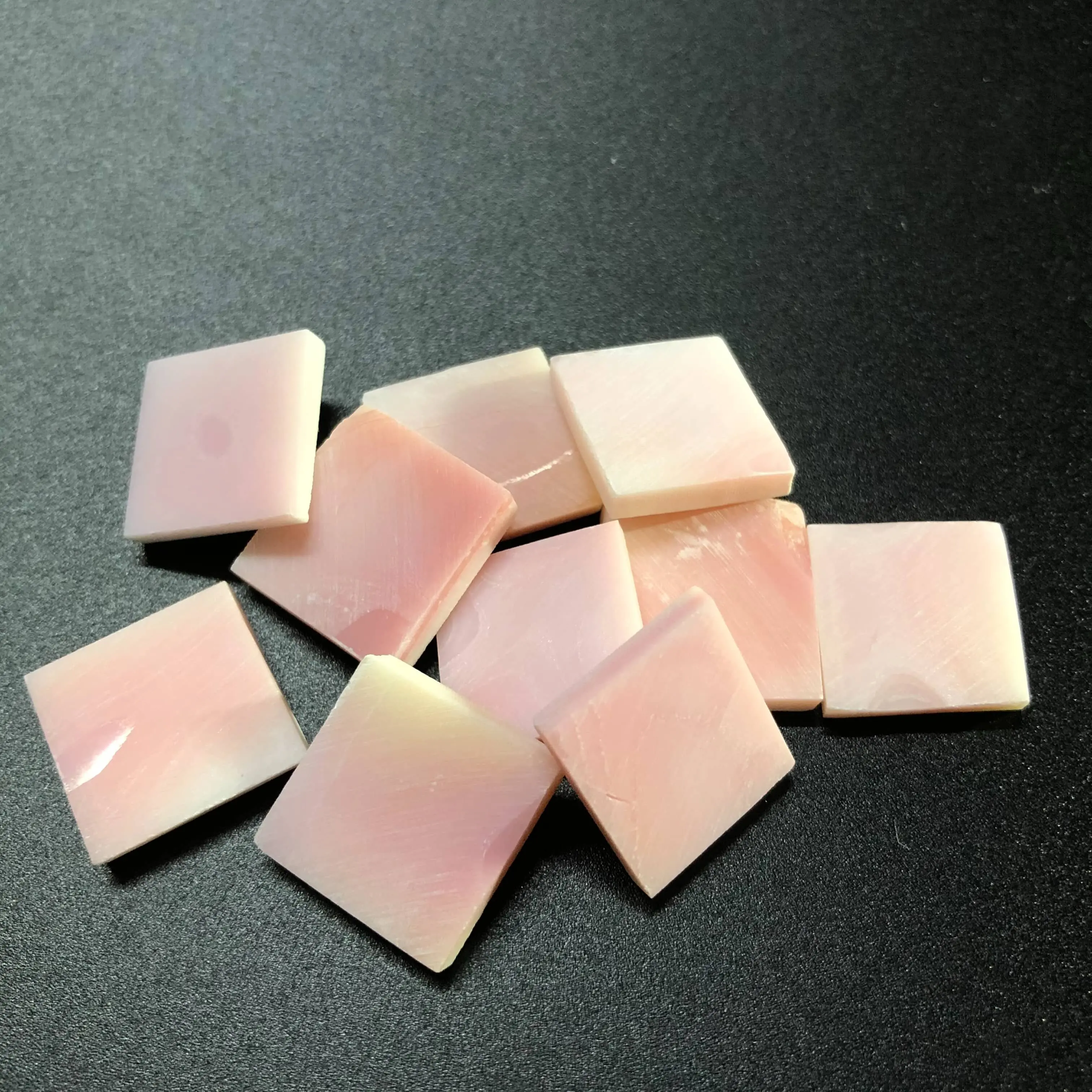 5 개/갑 14x14x3mm 천연 핑크 진주 쉘 슬라이스 악기 액세서리 DIY 쥬얼리 만들기 반지 펜던트