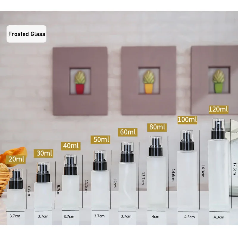 20ml 50ml 100ml 스프레이 리필 향수병 투명 반투명 유리 미세 미스트 용기 분무기 대용량, 1 피스