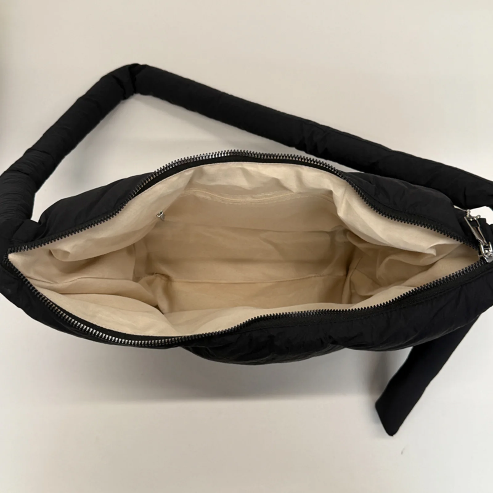 Quilted Nylon Plaid Travel Bag Solid Color Puffy Cotton Shoulder Bags Casual for Women Travel Shopping Daily Use