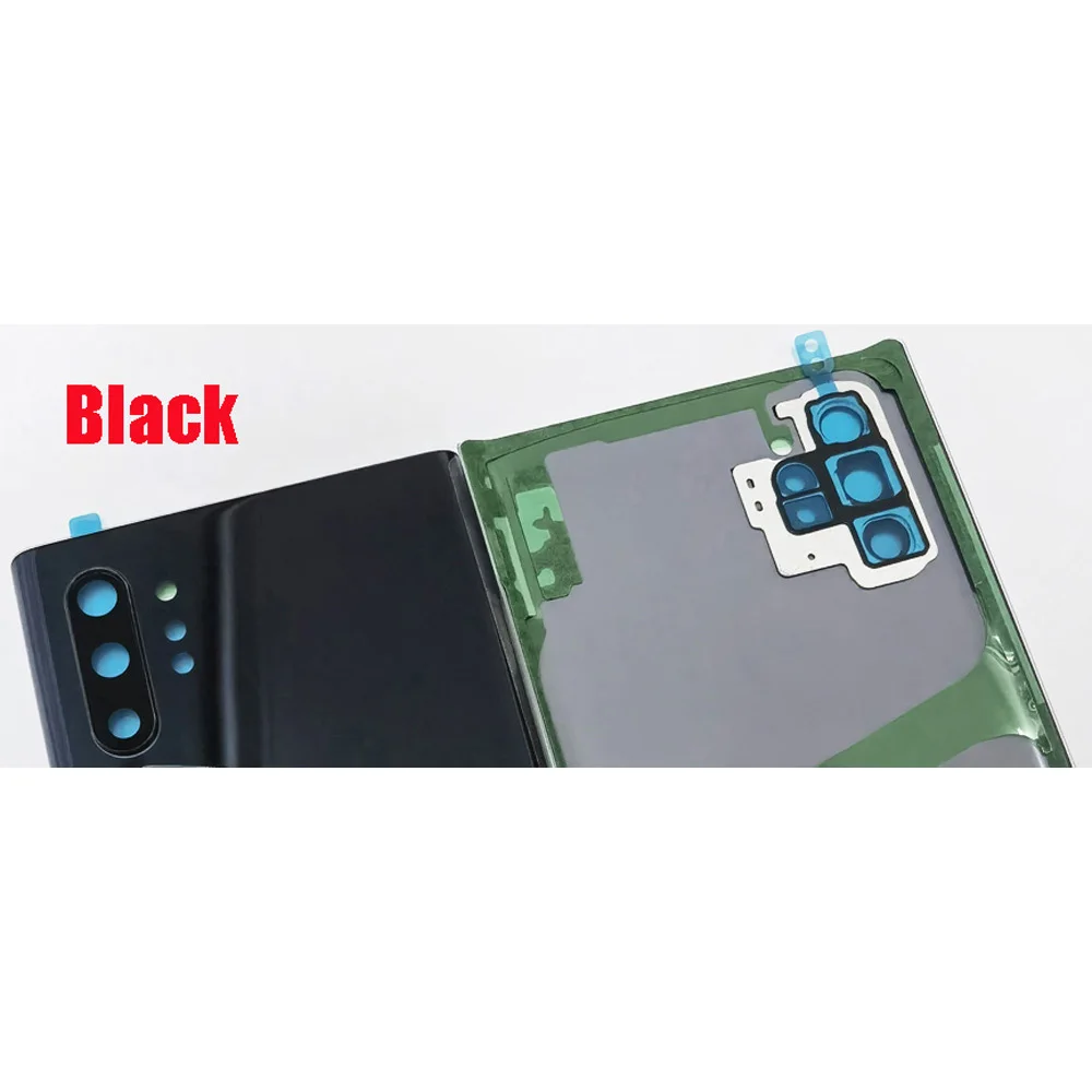 OEM 유리 후면 커버 케이스 SAM-Note 10 Plus NOTE10PLUS N10+ N10P 후면 커버 유리 하우징 베젤 카메라 렌즈 및 접착제 포함