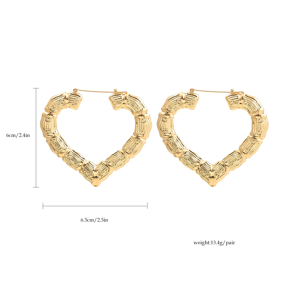Pairs Oversized Hollow Heart Hoop Earrings Set for Women