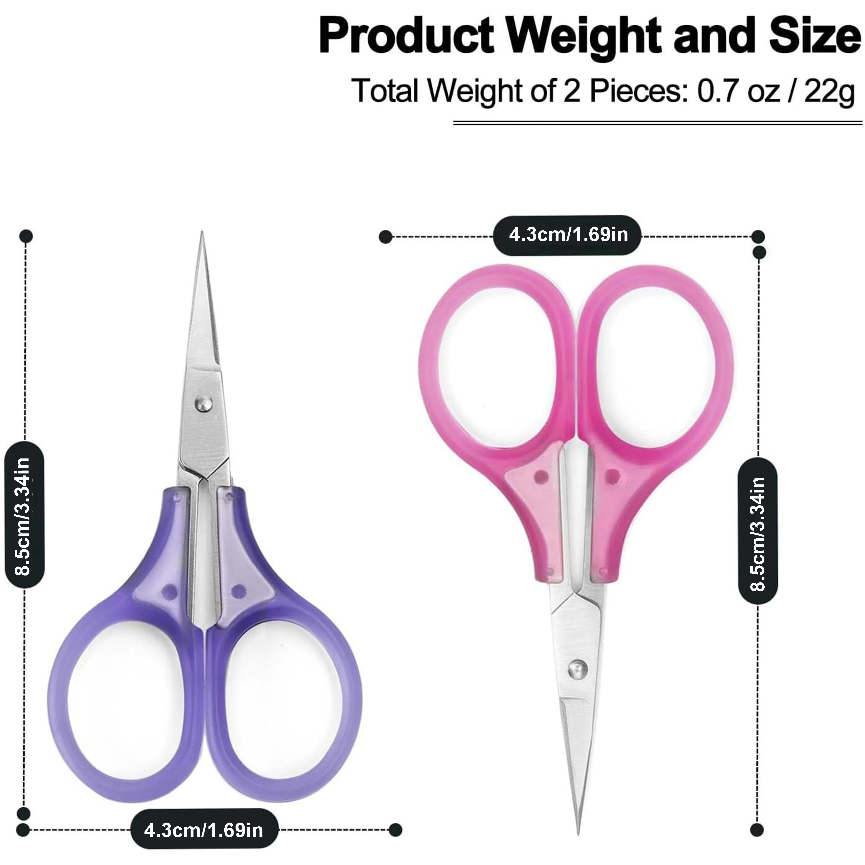 Compact Precision Craft Scissors Sharp Stainless Steel Blades with Protective Cap Tsa-Approved for Travel Stationery soft handle scissors portable scissors cutter stationery scissors 1pc