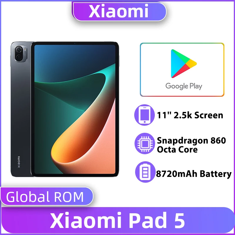 Xiaomi Mi Pad 5 128GB / 256GB Tablets 5 Snapdragon 860 CPU 8720mAh Battery 11'' 2.5K Screen Tablet 13MP Camera