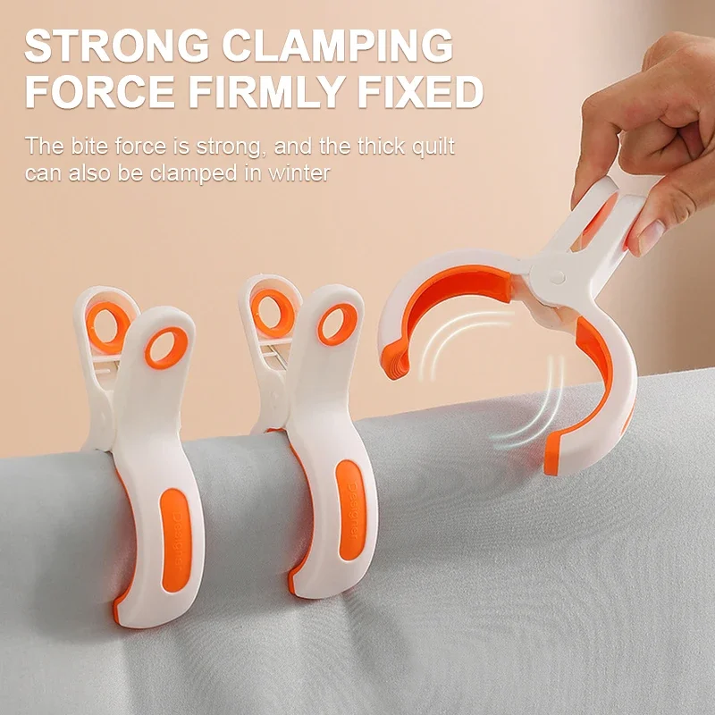 3pcs Clothes Pegs Plastic Hanger Clips Windproof Clothespins Home Large Clothes Clips for Drying