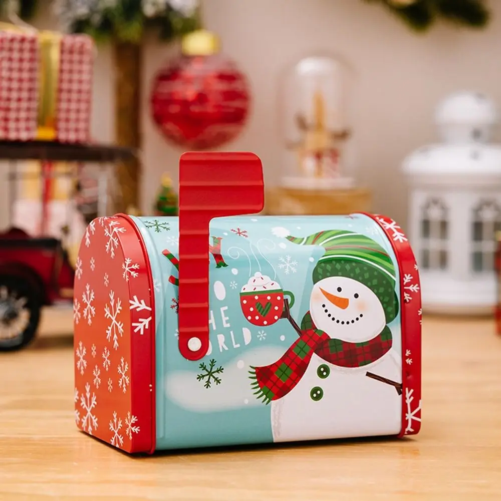 1pc Weihnachten Candy Box Mailbox geformt große Kapazität Mailbox Cookie Box Keks Süßigkeiten Pralinen Geldbank Weihnachten Zinn Box – Detail 7