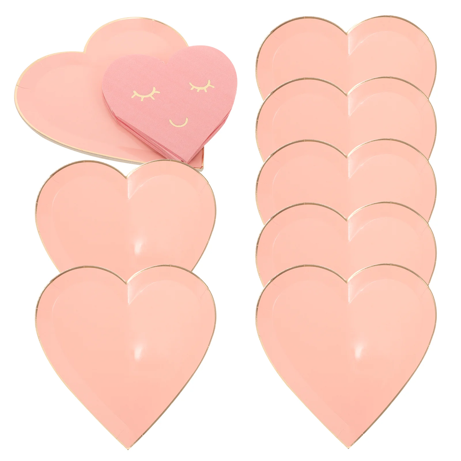 1 Set of Food Serving Paper Plates Tissues Heart Shaped Cake Plates Home Party Tableware party tissue