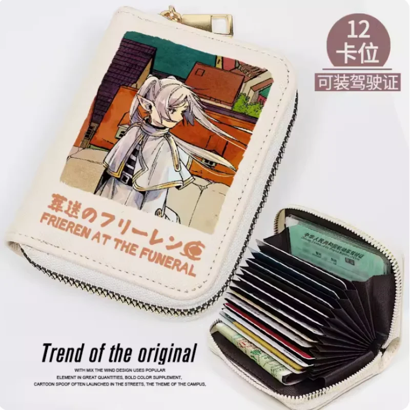Anime Frieren at the Funeral  Zipper Fashion Wallets PU Purse Card Holder Money Bag Cosplay Gift B262