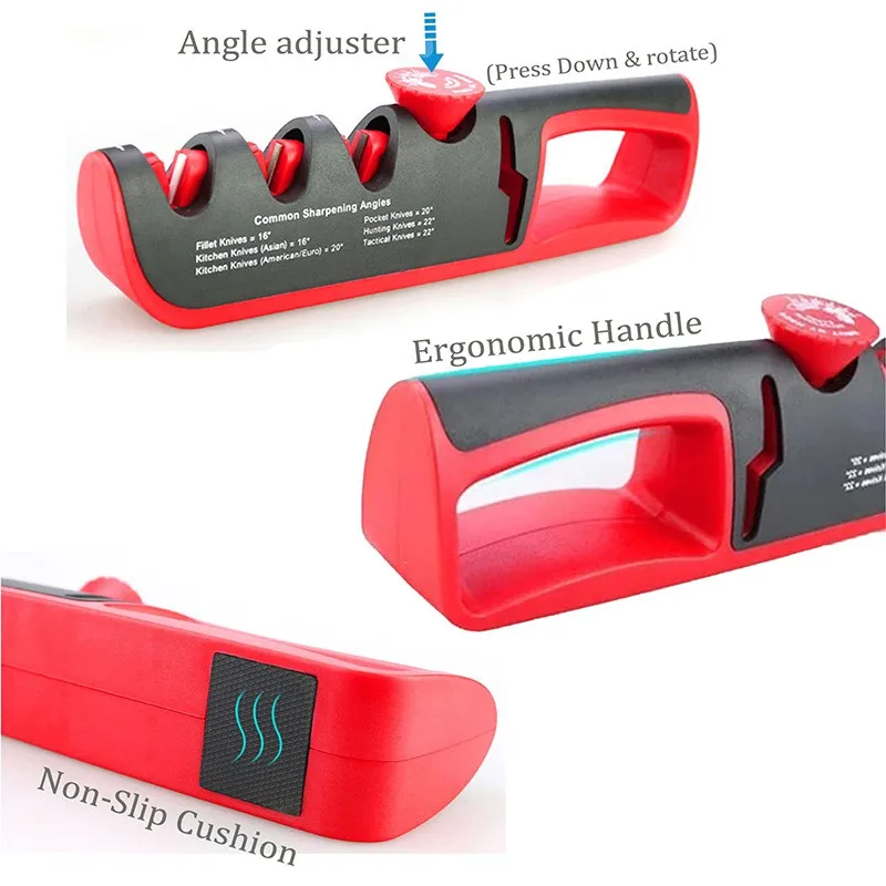 3-in-1 Handheld Knife Sharpener With Adjustable Angle Dial 14-24