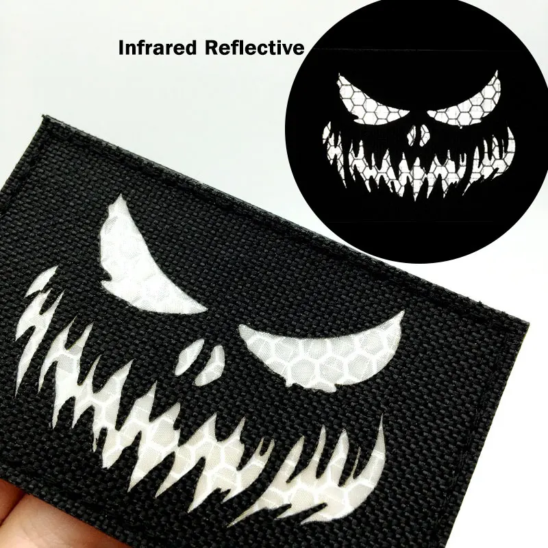 Horrible Tactical Patches IR Infrared Reflective Hook and Loop Morale for Backpack Vests Jackets Coats Hats Badges 1pc