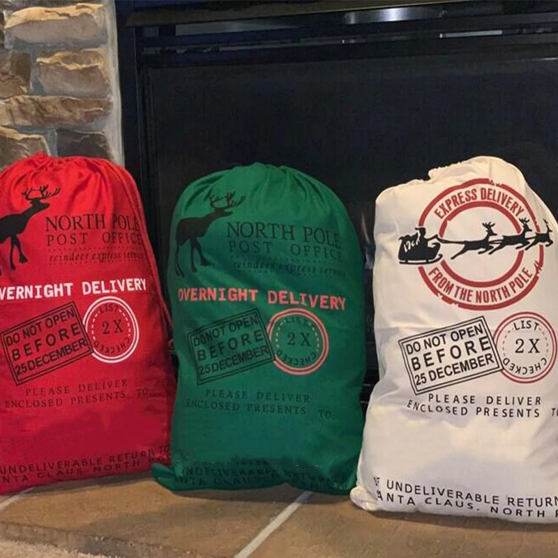 Christmas Gift Bags Santa Sacks Personalized Children Gifts Toys Drawstring 38 Styles