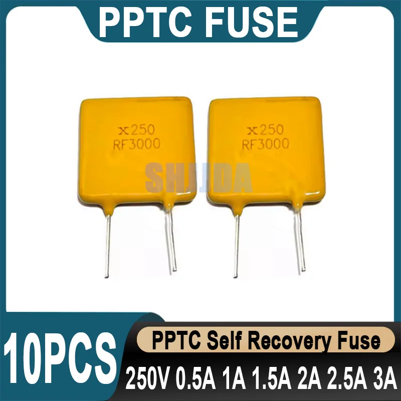 10PCS PPTC Resettable Fuse 250V 0.11A 0.12A 0.18A 0.2A 0.3A 0.4A 0.5A 0.6A 0.8A 1A 1.2A 1.5A 2A 3A Plug In Self Resettable Fuse