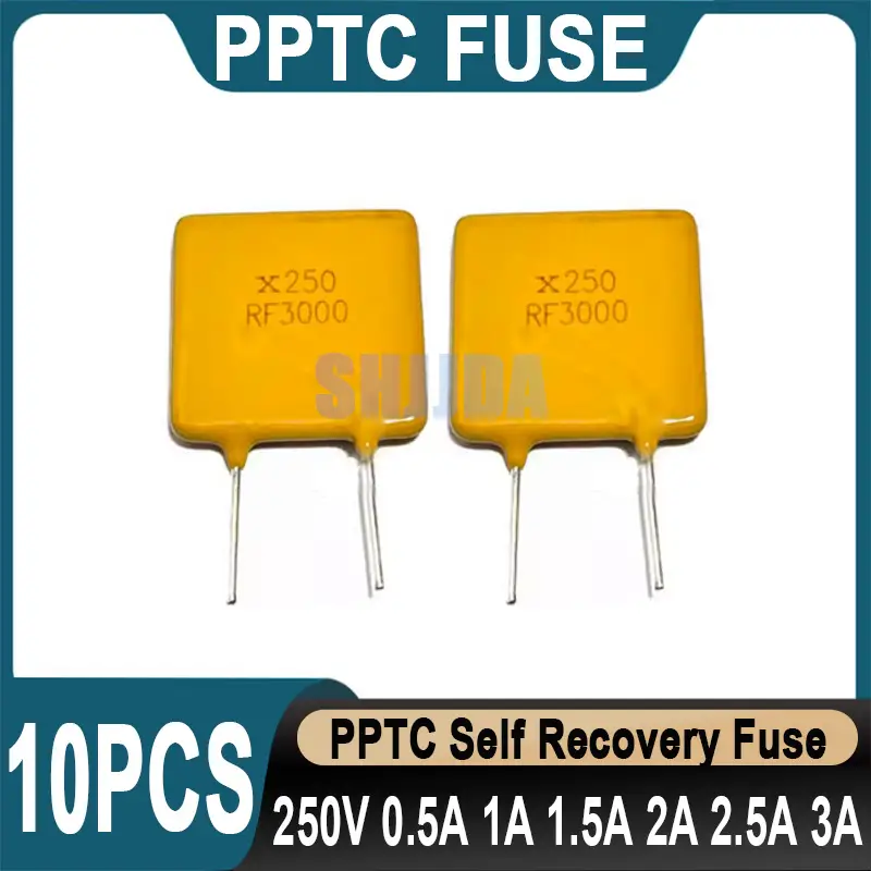 10PCS PPTC Resettable Fuse 250V 0.11A 0.12A 0.18A 0.2A 0.3A 0.4A 0.5A 0.6A 0.8A 1A 1.2A 1.5A 2A 3A Plug In Self Resettable Fuse image 4