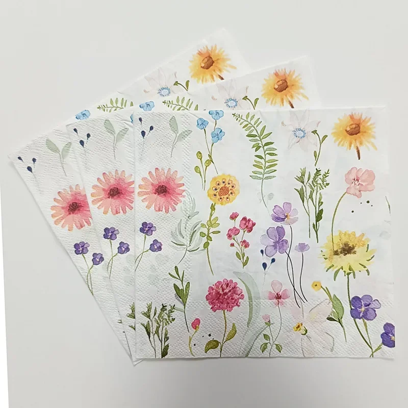 10/20pcs 33*33cm 2-Ply Colourful Wood Pulp Napkins Floral Style Party Decoration Paper Placemats Butterfly Bone Bart Paper paper napkins disposable paper placemats