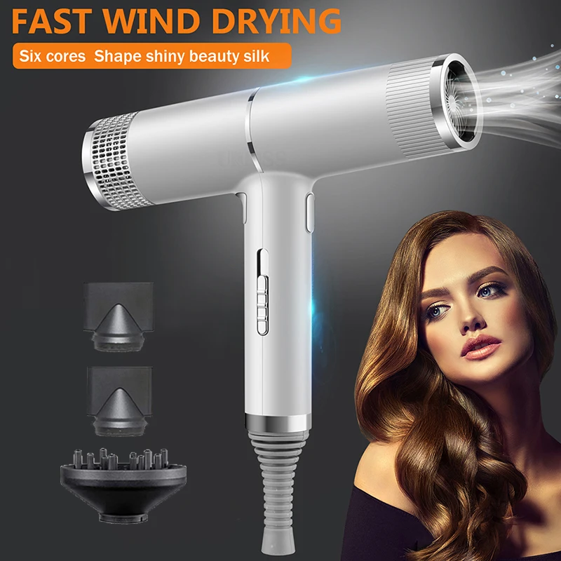 Low noise cold and hot negative ion hair dryer Intelligent temperature adjustable quick drying leafless hair dryer hair dryer