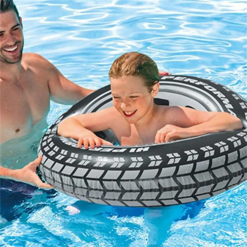 Inflatable Pool Float Inflatable Swimming Ring Swimming Pool Floats Adults Swimming Ring Tyre Shaped Strong Buoyancy Inflatable Soft Summer Pool Floating Water Play Toy Summer Outdoor Supplies