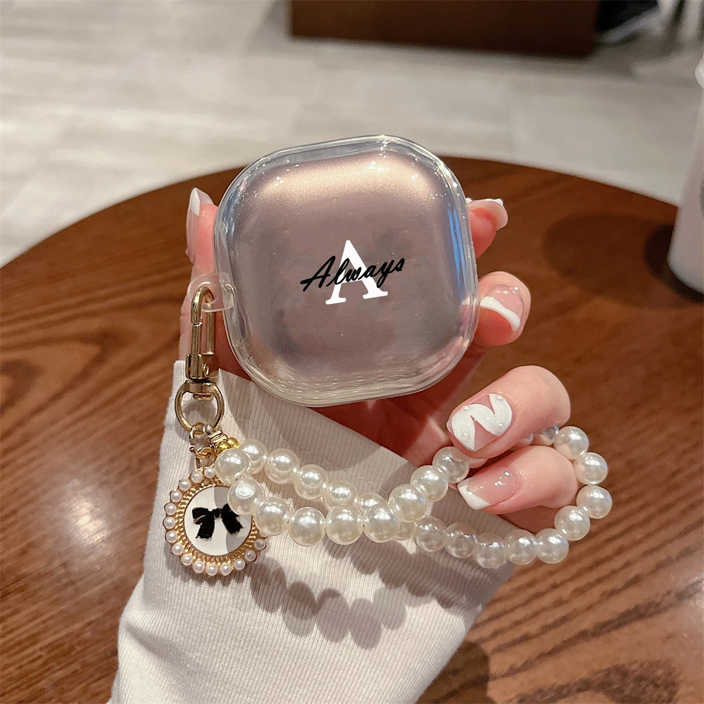Custodia Per Auricolari Di Lusso Personalizzata Con Lettera Con Nome Personalizzata Per Samsung Galaxy Buds Live Con Custodia Con Ciondolo Perline Per