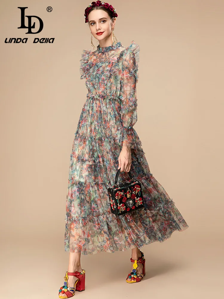 Vestido Largo De Verano Bohemio Con Estampado Floral Y Mangas