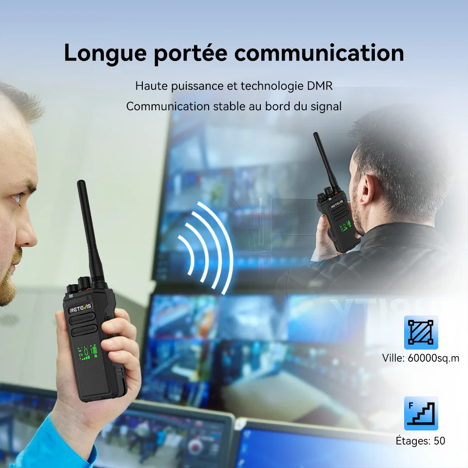 Retevis NR30D 10W Talkie-walkie Radios De Communication Talkie-walkie Longue Portée Communicateur Professionnel Radio Bidirectionnelle Longue Portée