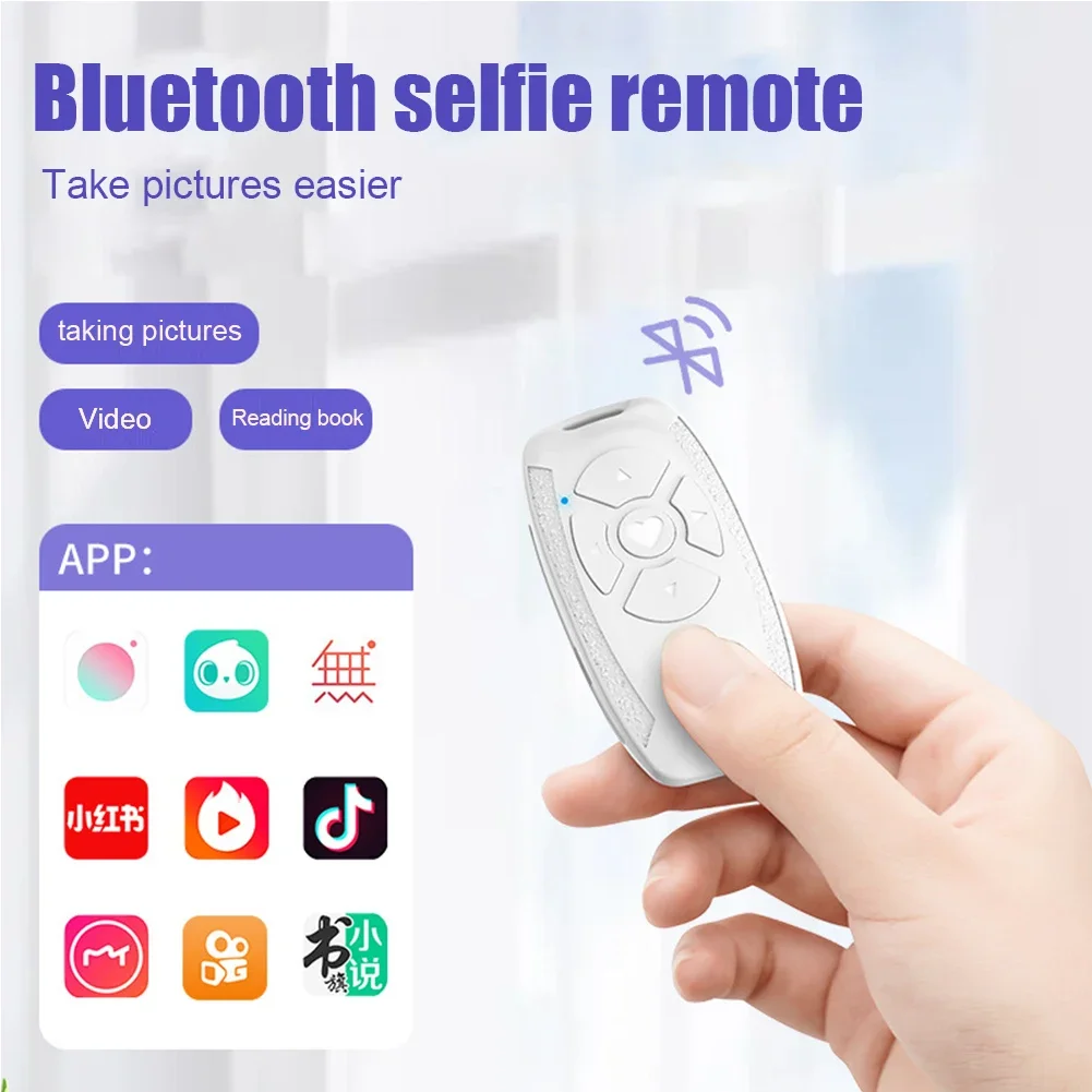Recharegable Bluetooth Remote Control Button Wireless Controller Selfie Camera Stick Shutter Release For Phones e-book Page Turn, camera remote shutter button,camera remote shutter release