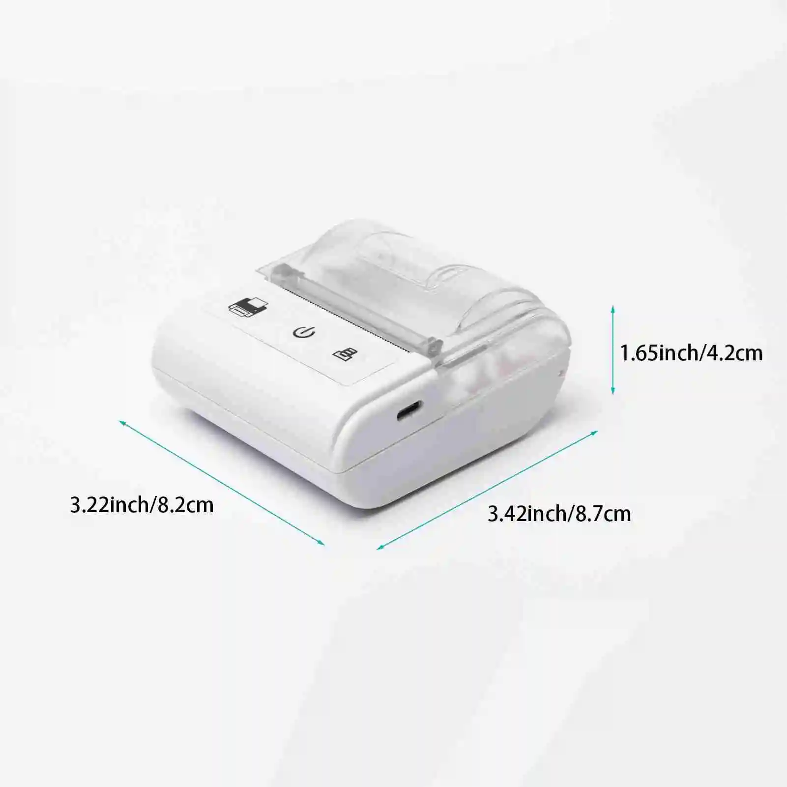 휴대용 미니 열전사 영수증 프린터 USB BT 연결 2인치 57mm 무선 프린터 고속 인쇄 기능 및 1롤 용지 포함