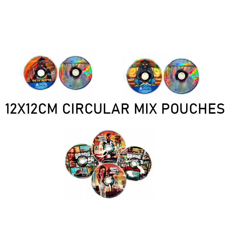 12X12CM Runde Wasserdichte Geruchsdichte Flache Mylar Beutel Lebensmittel Pulver Lagerung Tasche Gewürz Süßigkeiten Zipper Taschen Cartoon Kunststoff beutel