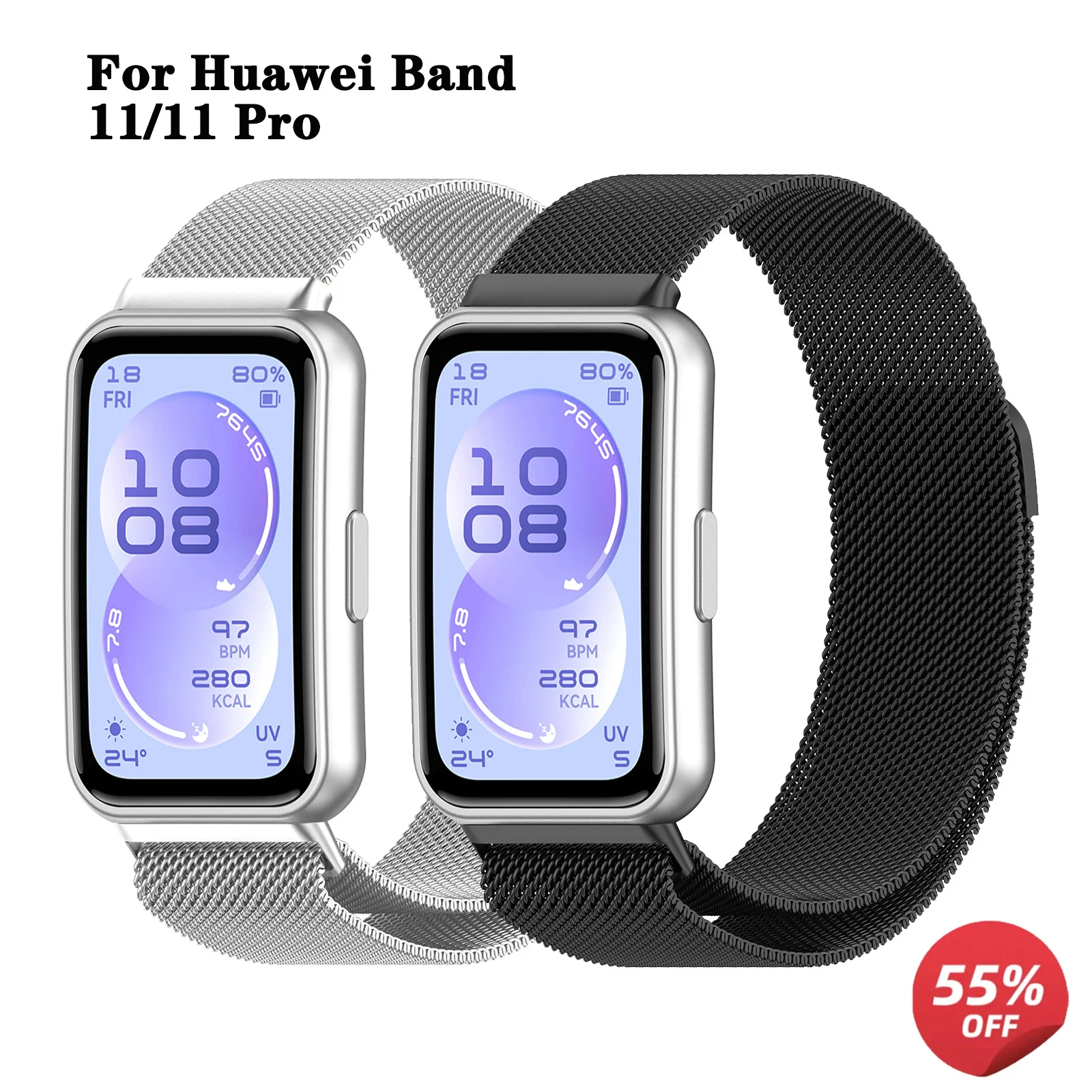 Magnetic Milanese Loop Strap for Smartwatches - Replacement Bracelet Watchband Accessory