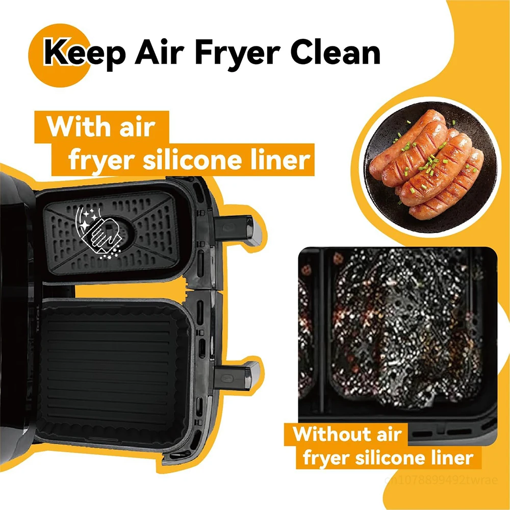 Air Fryer Liners Air Fryer Accessories Silicone Air Fryer Liner for Tefal