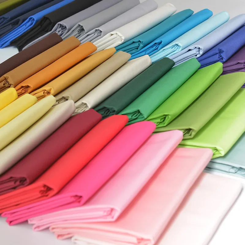 Cotton craft fabric 145x50cm Solid Color Poplin Cotton Fabric DIY Children's Wear Cloth Bedding Quilt Fabric Girl Dress