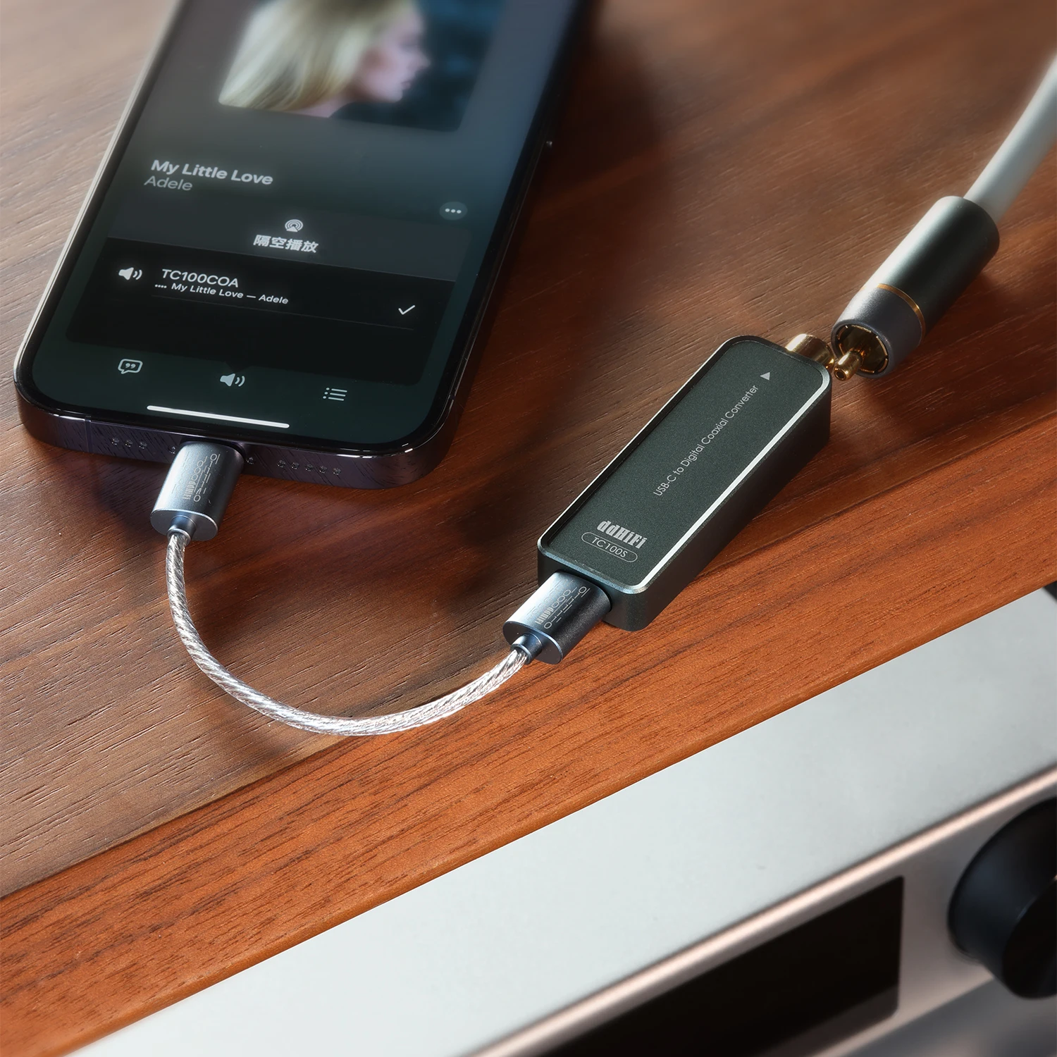DD ddHiFi TC100S Portable USB-C Female to RCA Coaxial Digital Interface, Adopts DA101C Digital Audio Transformer