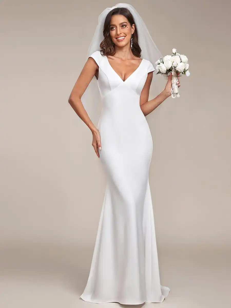 elegant-wedding-dresses-cap-sleeve-deep-v-neck-backless-ever-pretty-2024-of-mermaid-a-line-fishtail-white-dresses