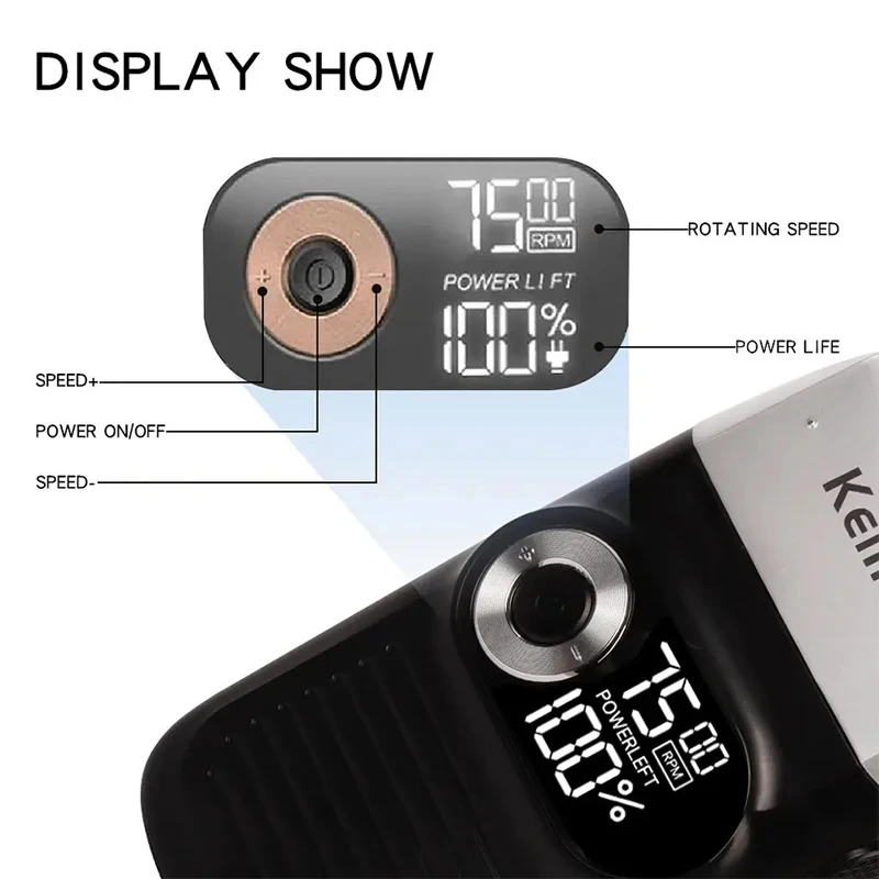 Kemei KM- Men's Electric Shaver Professional Hair Clipper LCD Display Beard Trimmer Hair Trimmer Machine USB Shaver Male
