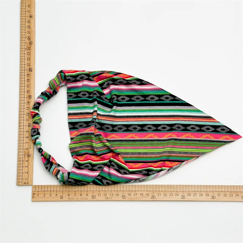 Neue Boho Dreieck Bandanas Baumwolle Blumen druck elastische Haar bänder Stirnband Haarband Haar gummis Haar Schal Mädchen Haarschmuck – Detail 12