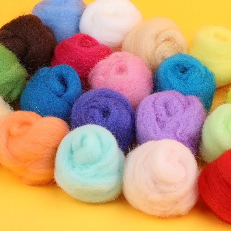 Multicolor Wool Felting Kit With Felting Needles And Finger-cot For Doll Making DIY Handmade Craft Accessories Tool Set