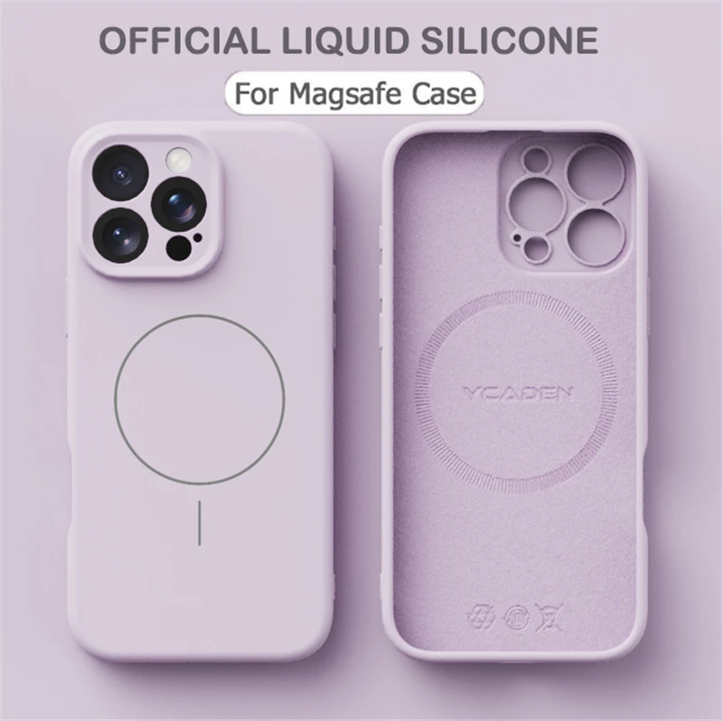 Magnetic Liquid Soft Silicone Shockproof Magsafe Case Cover