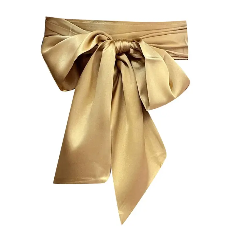 Satin Silk Bow Corset Waist Belt Wide DIY Bowknot Fabric Ribbon Cummerbunds Decorative Waist Cover For Women Lady Girl Bridal - Image 21