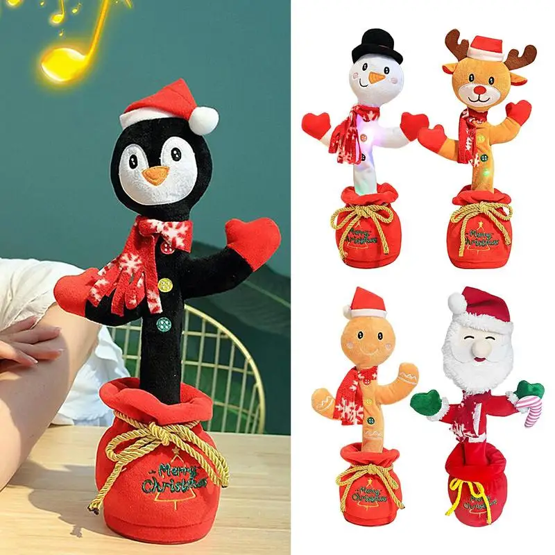 

Свисающая шапка Санта-Клаус, искусственная плюшевая игрушка для пения, сезонные украшения для рождественских мероприятий, семейных вечеринок, представлений