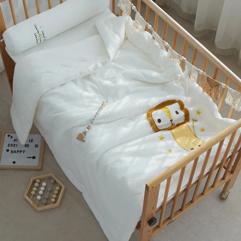 3D 사자 수 놓은 슈퍼 부드러운 솜털 무명 모면 담요 필러  Swaddle  이불 Duvet 목욕 타월