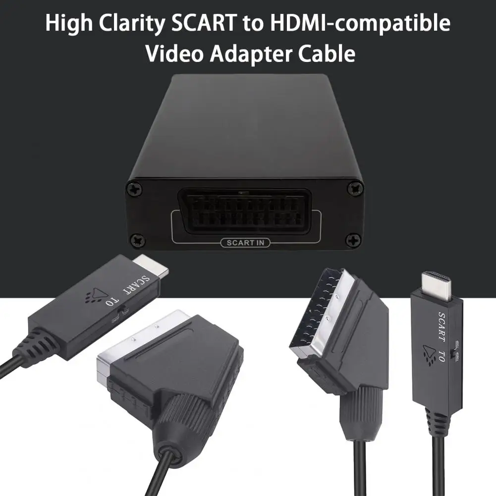 

Adapter Cable Practical Stable Signal Flexible High Clarity SCART to HDMI-compatible Video Adapter Cable Home Supply