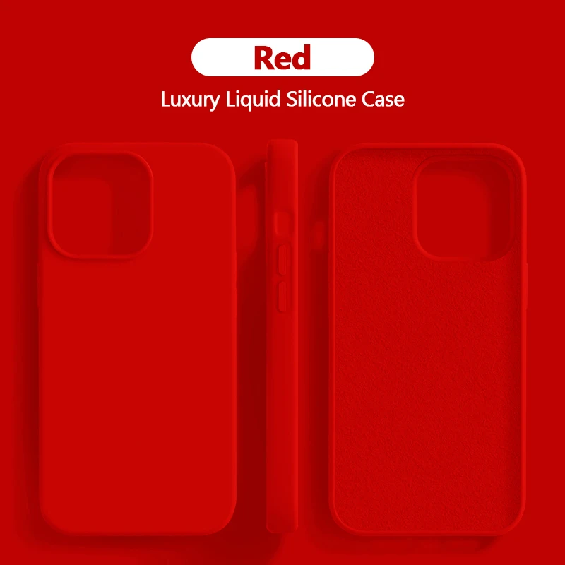 thumbnail image 1 of Funda de silicona líquida de lujo para For iPhone 14, 13, 12, 11, 15 Pro Max Mini, cubierta a prueba de golpes, X, XS, XR, 6s, 7, 8 Plus, fundas de teléfono, accesorios, 1 of 5