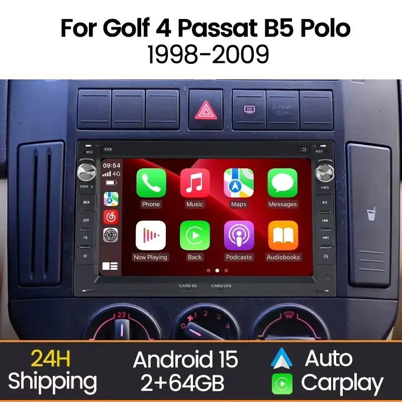 MEKEDE 7'' 2Din Wireless Carplay Car Radio Stereo For VW Passat B5 MK4 MK5 Golf 4 Polo Bora Jetta T5 WIFI RDS BT Android Auto