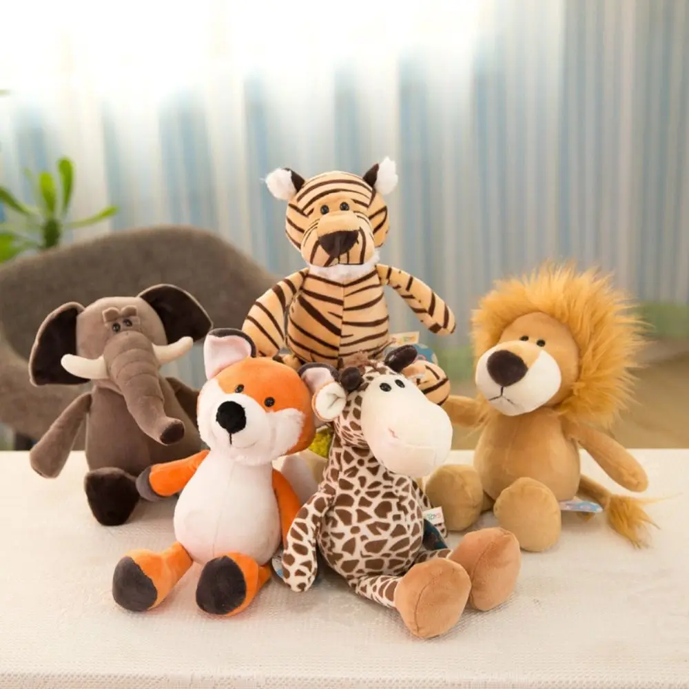 Simulation Giraffe Plush Toys Dog Lion Monkey Plush Stuffed Toy Tiger Cartoon Forest Animal Doll Kids Holiday Gifts