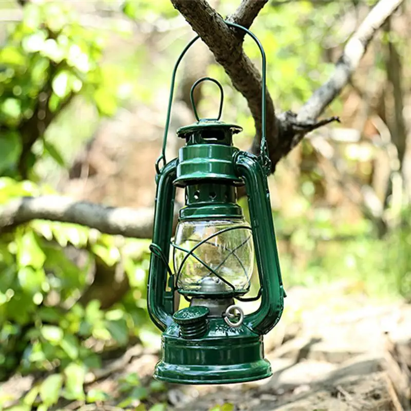 

19/25cm Retro Outdoor Camping Kerosene Lamp Portable Lantern Bronze Colored Oil Lamp Vintage Photo Props Outdoor Camping Lights