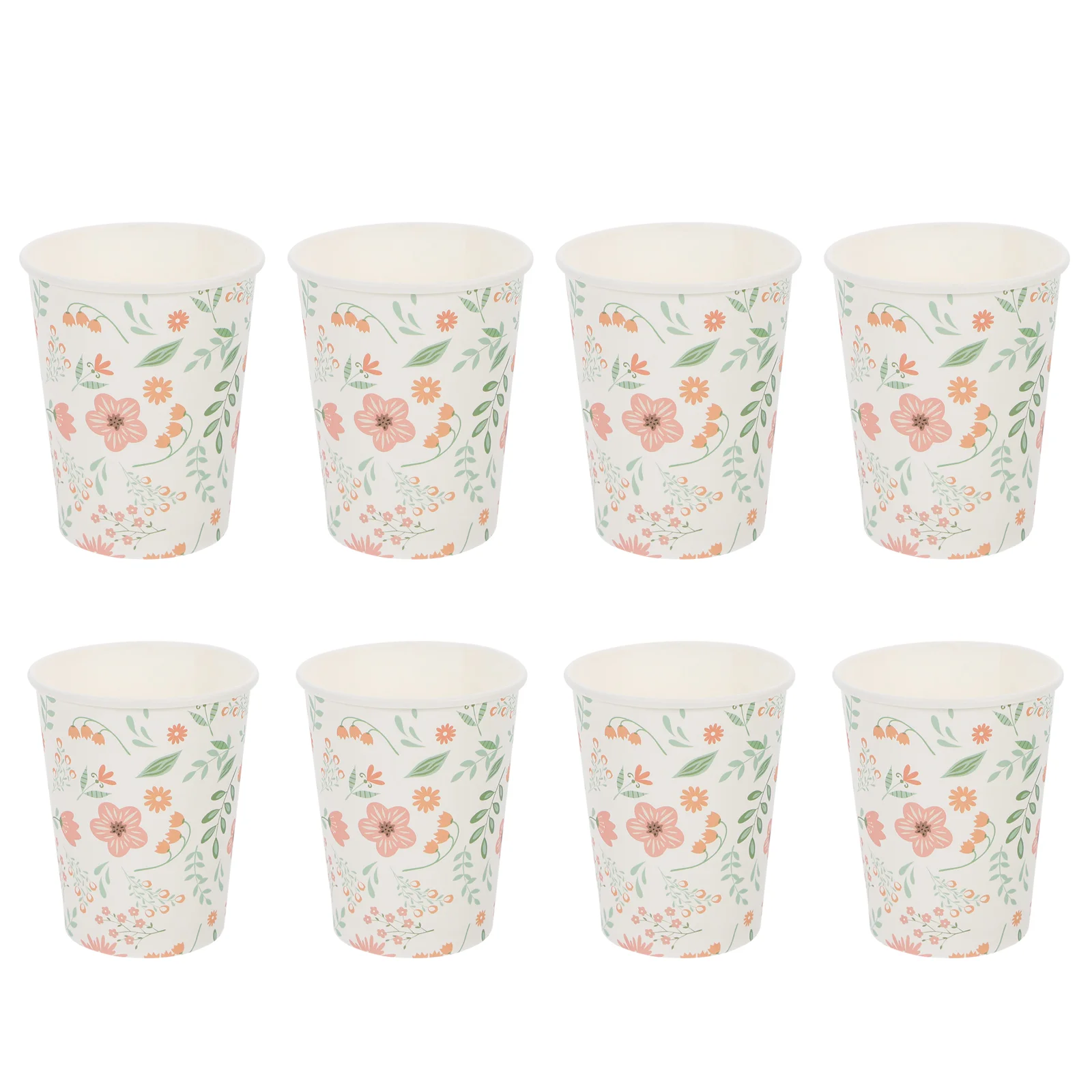 32 Pcs Disposable Cups Paper Cup Party Drinking Cups Supplies Water Glasses Floral Coffee Mugs For Celebration